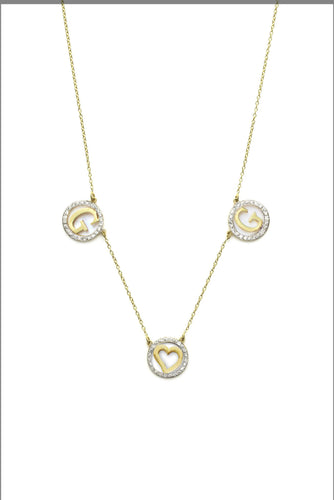 Block Letters Circle Necklace with Heart | Kacey K Jewelry.