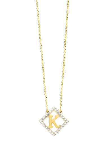 Diamond Shape Block Letter Initial | Kacey K Jewelry.