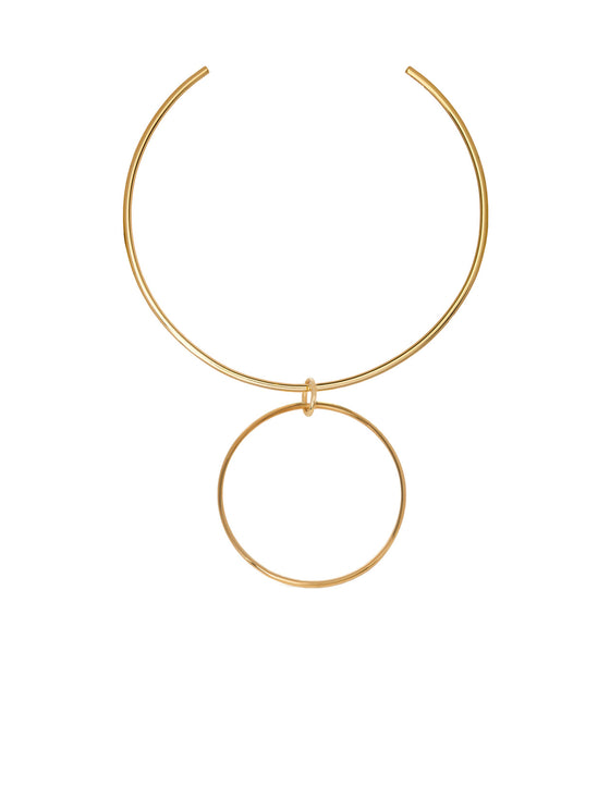 Funky Open Circle Charm On 4MM Choker | Kacey K Jewelry.