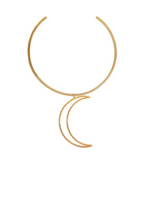  Crescent Moon Charm On 4MM Choker | Kacey K Jewelry.