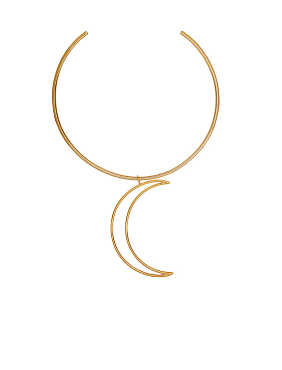 Crescent Moon Charm On 4MM Choker | Kacey K Jewelry.
