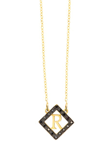 Mini Diamond Shape Block Letter Initial | Kacey K Jewelry.