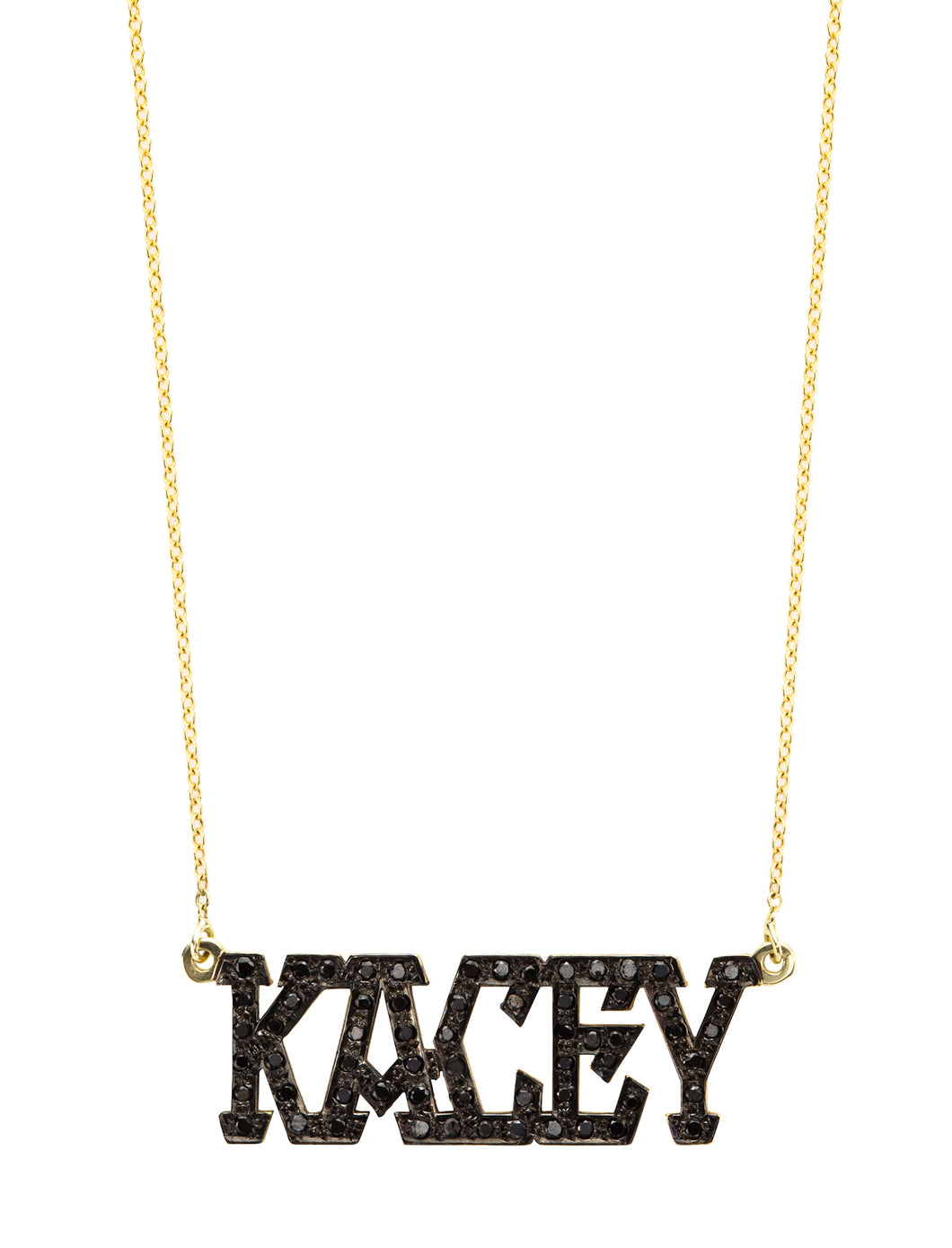 Nameplate Gothic Block Letter | Kacey K Jewelry.