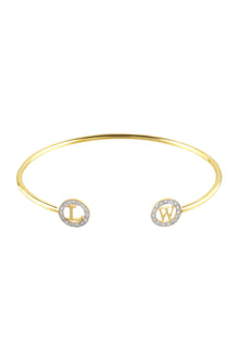  Mini Block Letter Circle Cuff 2 Initial | Kacey K Jewelry.
