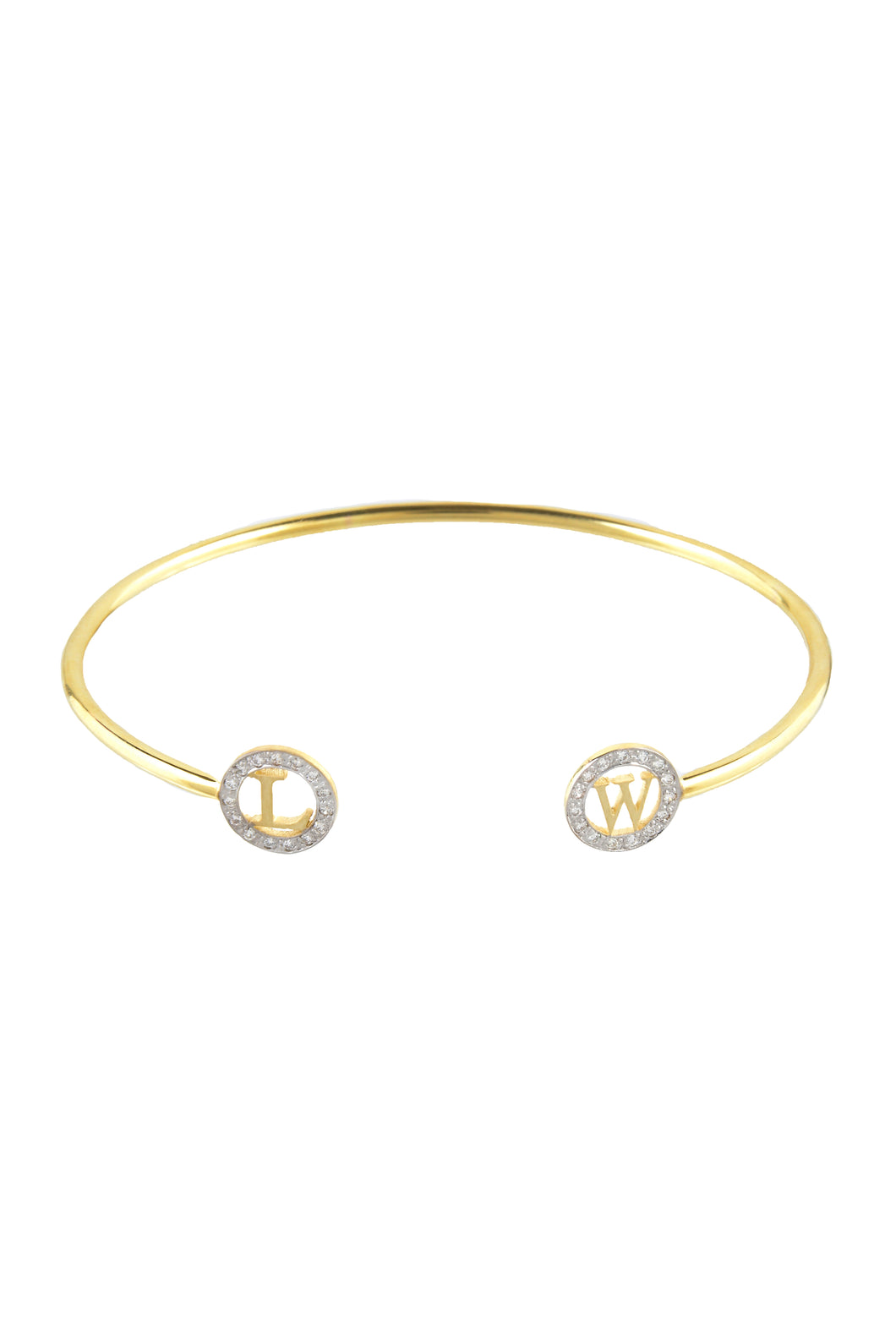 Mini Block Letter Circle Cuff 2 Initial | Kacey K Jewelry.