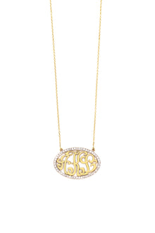  Script Oval Shape Monogram | Kacey K Jewelry.