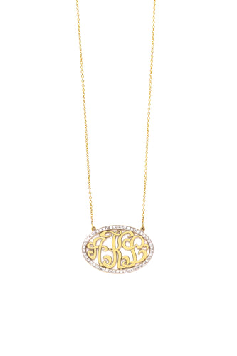 Script Oval Shape Monogram | Kacey K Jewelry.