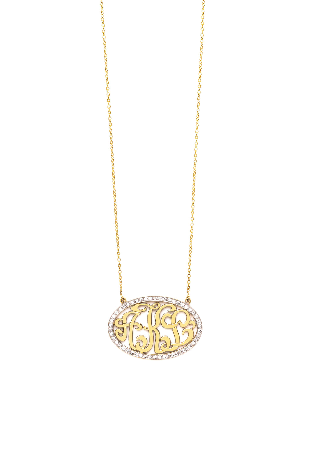 Script Oval Shape Monogram | Kacey K Jewelry.