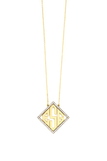  Block Letter Diamond Shape Monogram with White Diamonds Large | Kacey K Jewelry.