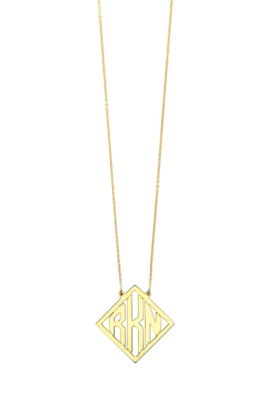 Block Letter Diamond Shape Monogram | Kacey K Jewelry.