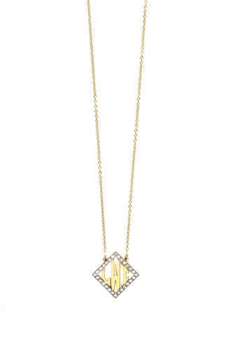 Block Letter Diamond Shape Monogram Small | Kacey K Jewelry.