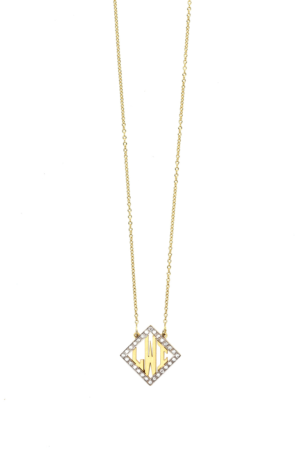 Block Letter Diamond Shape Monogram Small | Kacey K Jewelry.