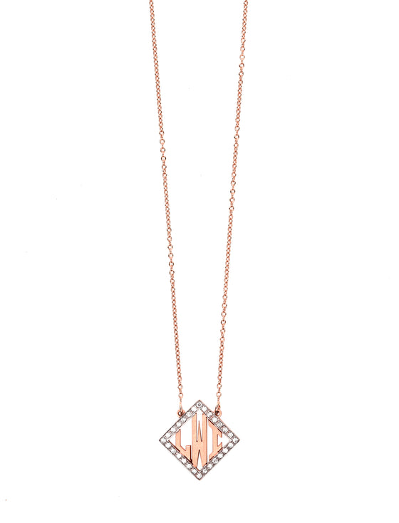 Block Letter Diamond Shape Monogram Small | Kacey K Jewelry.