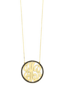  LG Circle Script Monogram | Kacey K Jewelry.