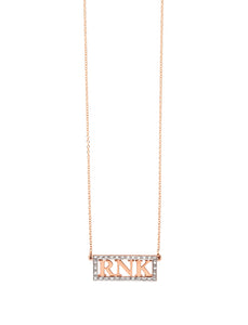 Block Letter Horizontal Monogram Necklace | Kacey K Jewelry.