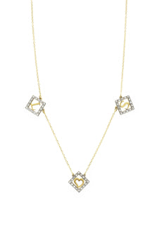  Block Letter Diamond Shape Initials with Heart | Kacey K Jewelry.