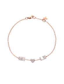  Block Letter Initials plus Heart in Rose Gold | Kacey K Jewelry.