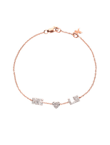 Block Letter Initials plus Heart in Rose Gold | Kacey K Jewelry.