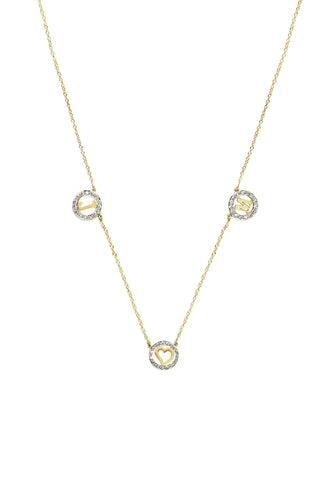 Block Letter Mini Circle Necklace with Heart | Kacey K Jewelry.