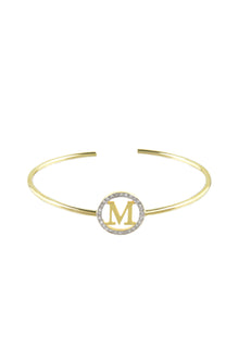  Block Letter Circle Initial Cuff | Kacey K Jewelry.