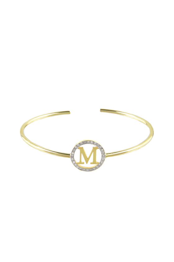 Block Letter Circle Initial Cuff | Kacey K Jewelry.