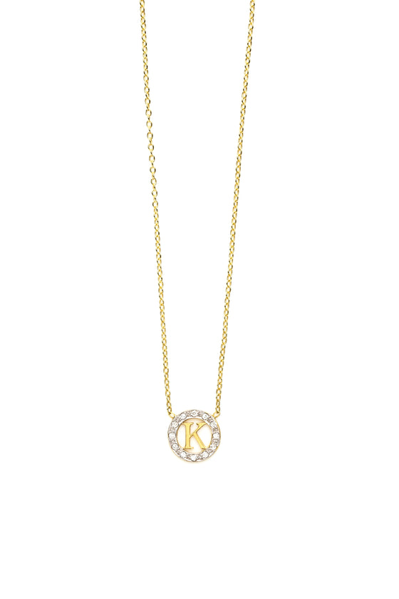 Mini Circle Shape Block Letter Initial | Kacey K Jewelry.