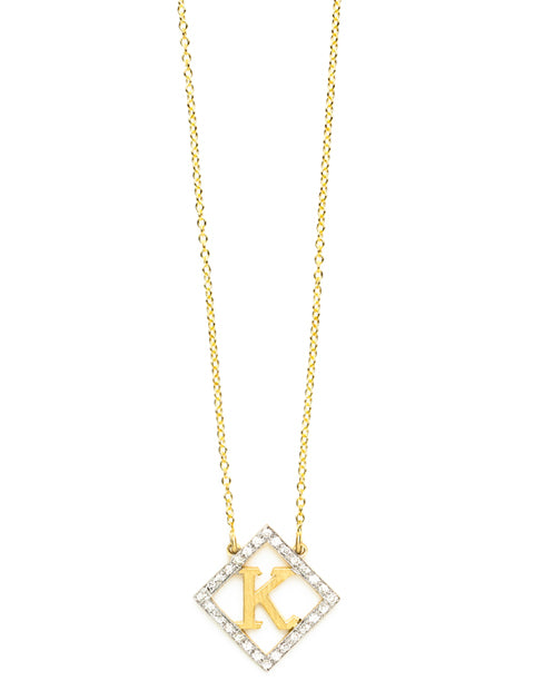 Diamond Shape Block Letter Initial | Kacey K Jewelry.