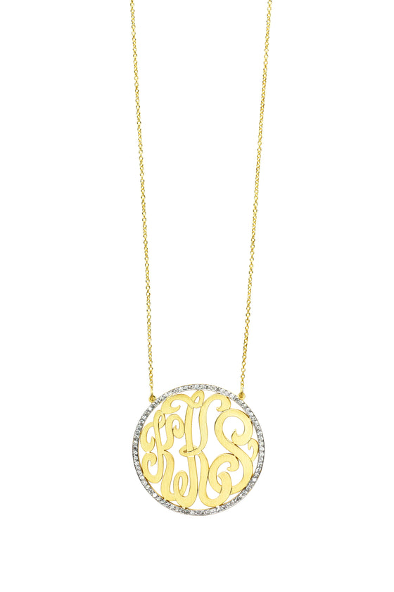 LG Circle Script Monogram | Kacey K Jewelry.