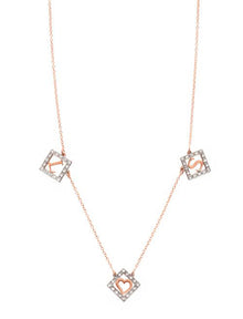  Block Letter Diamond Shape Initials with Heart in Rose Gold | Kacey K Jewelry.