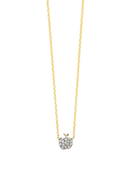 Apple Necklace with White Diamonds | Kacey K Jewelry.