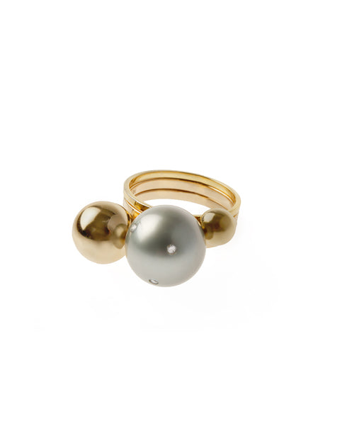 Stackable Pearl Ball with Scattered Diamonds | Kacey K Jewelry.